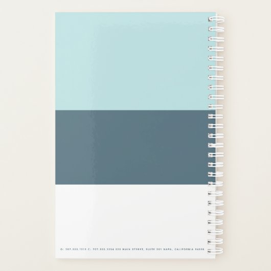 Elegant modern geometrisch blauw planner (Achterkant)
