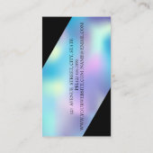 Elegant modern geometrisch holografisch goud visitekaartje (Achterkant)