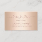 Elegant modern geometrisch koper roos goud glitter visitekaartje (Achterkant)