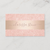 Elegant modern geometrisch koper roos goud glitter visitekaartje (Voorkant)