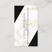 Elegant modern Geometrisch Marmer Gold, schaar Visitekaartje (Achterkant)