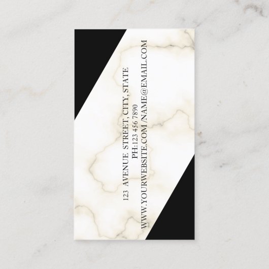 Elegant modern Geometrisch Marmer Gold, schaar Visitekaartje (Achterkant)