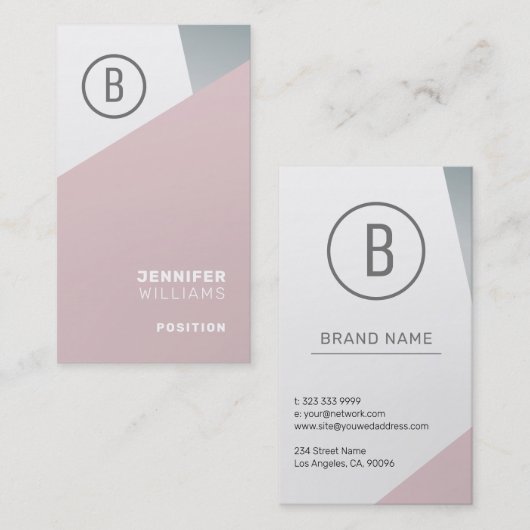 Elegant modern geometrisch ontwerp visitekaartje (Voorkant / Achterkant)