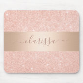 Elegant modern geometrisch paars en blauw glitter muismat (Voorkant)