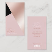 Elegant modern geometrisch roos goud cosmetoloog visitekaartje (Voorkant / Achterkant)