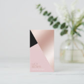Elegant modern geometrisch roos goud cosmetoloog visitekaartje (Staand voorkant)