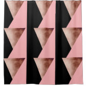 elegant modern geometrisch roos goud roze zwart douchegordijn (Voorkant)