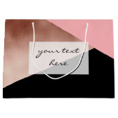 elegant modern geometrisch roos goud roze zwart groot cadeauzakje (Voorkant)