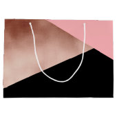 elegant modern geometrisch roos goud roze zwart groot cadeauzakje (Achterkant)