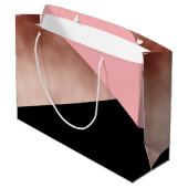 elegant modern geometrisch roos goud roze zwart groot cadeauzakje (Achterkant Gekanteld)