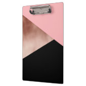 elegant modern geometrisch roos goud roze zwart klembord (Links)