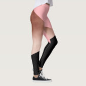 elegant modern geometrisch roos goud roze zwart leggings (Rechts)