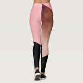 elegant modern geometrisch roos goud roze zwart leggings (Achterkant)