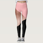 elegant modern geometrisch roos goud roze zwart leggings<br><div class="desc">Stijlvol ontwerp, geometrisch ontwerp voor roos goud, pastelroze en zwarte driehoeken.</div>