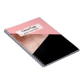 elegant modern geometrisch roos goud roze zwart notitieboek (Rechterzijde)