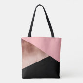 elegant modern geometrisch roos goud roze zwart tote bag (Achterkant)