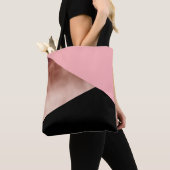 elegant modern geometrisch roos goud roze zwart tote bag (Dichtbij)