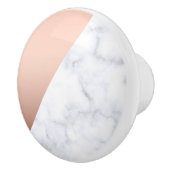 Elegant modern geometrisch roos goud witte marmer keramische knop (Rechts)