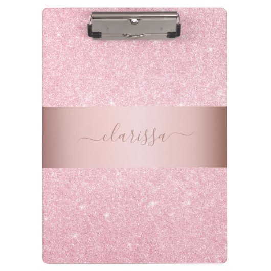 Elegant modern geometrisch roos goudglitter klembord (Voorkant)