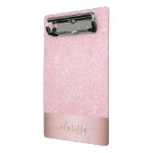 Elegant modern geometrisch roos goudglitter mini klembord (Angled2)