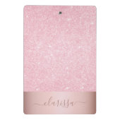 Elegant modern geometrisch roos goudglitter mini klembord (Achterkant)