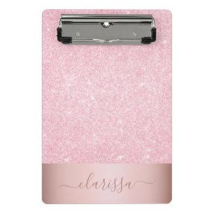 Elegant modern geometrisch roos goudglitter mini klembord
