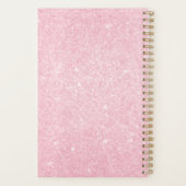 Elegant modern geometrisch roos goudglitter planner (Achterkant)