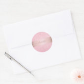 Elegant modern geometrisch roos goudglitter ronde sticker (Envelop)