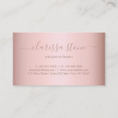 Elegant modern geometrisch roos goudglitter visitekaartje (Achterkant)