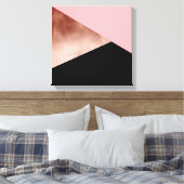 elegant modern geometrisch roos goudroze zwart canvas afdruk (Insitu (Slaapkamer))