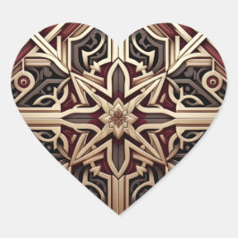 Elegant Modern Geometrisch Sterpatroon Hart Sticker