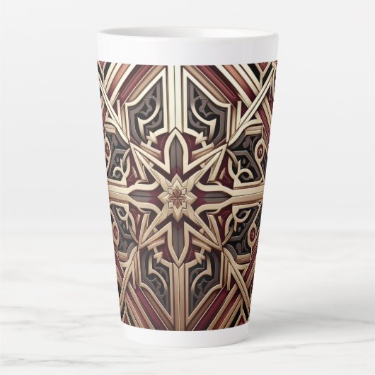 Elegant Modern Geometrisch Sterpatroon Latte Mok (Voorkant)