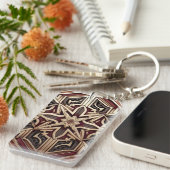 Elegant Modern Geometrisch Sterpatroon Sleutelhanger (Voorkant Rechts)