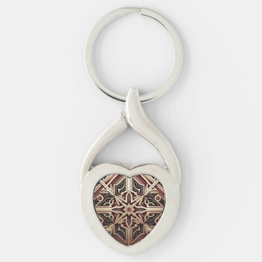 Elegant Modern Geometrisch Sterpatroon Sleutelhanger (Voorkant)