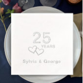 Elegant modern gepersonaliseerd 25e Jubileum feest Folie Servetten