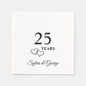 Elegant modern gepersonaliseerd 25e Jubileum feest Servet (Voorkant)