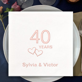Elegant modern gepersonaliseerd 40e Jubileum feest Folie Servetten