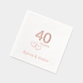 Elegant modern gepersonaliseerd 40e Jubileum feest Folie Servetten (Links)