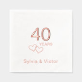 Elegant modern gepersonaliseerd 40e Jubileum feest Folie Servetten (Voorkant)