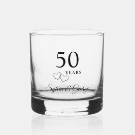 Elegant modern gepersonaliseerd 50ste Jubileum cad Whisky Glas
