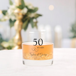Elegant modern gepersonaliseerd 50ste Jubileum cad Whisky Glas