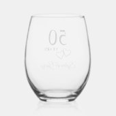 Elegant modern gepersonaliseerd 50ste Jubileum cad Wijnglas Zonder Voet (Achterkant)