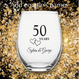 Elegant modern gepersonaliseerd 50ste Jubileum cad Wijnglas Zonder Voet