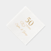 Elegant modern gepersonaliseerd 50ste Jubileum fee Folie Servetten (Rechts)