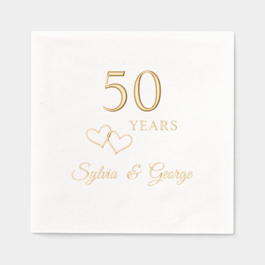Elegant modern gepersonaliseerd 50ste Jubileum fee Folie Servetten (Voorkant)