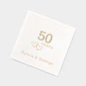 Elegant modern gepersonaliseerd 50ste Jubileum fee Folie Servetten (Links)