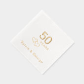 Elegant modern gepersonaliseerd 50ste Jubileum fee Folie Servetten (Rechts)