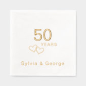 Elegant modern gepersonaliseerd 50ste Jubileum fee Folie Servetten (Voorkant)