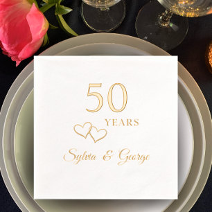 Elegant modern gepersonaliseerd 50ste Jubileum fee Folie Servetten