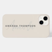 Elegant modern gepersonaliseerd met naam monogram Case-Mate iPhone case (Achterkant (horizontaal))